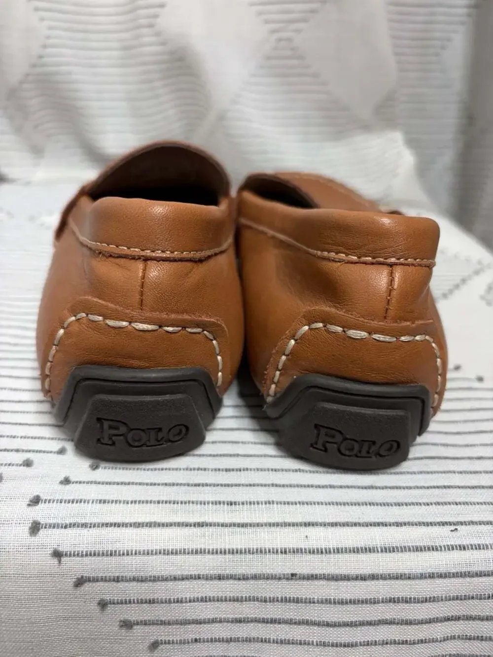 POLO RALPH LAUREN Junior Telly Leather Penny Loafers US 5.5 / EU 38 Tan